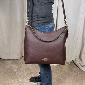 Coach Large Laurel pebbled leather shoulder bag in Maple. New with tags!